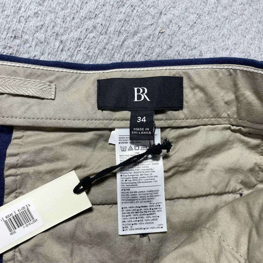 Banana Republic Shorts Mens 34 Blue Linen Chino 6